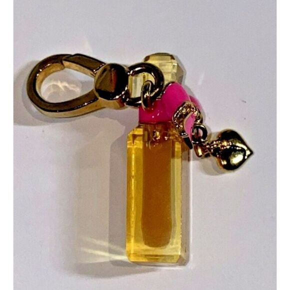Juicy Couture 2013 Gold Viva La Fleur Pink Bow Fragrance Charm authentic RARE - Picture 4 of 11